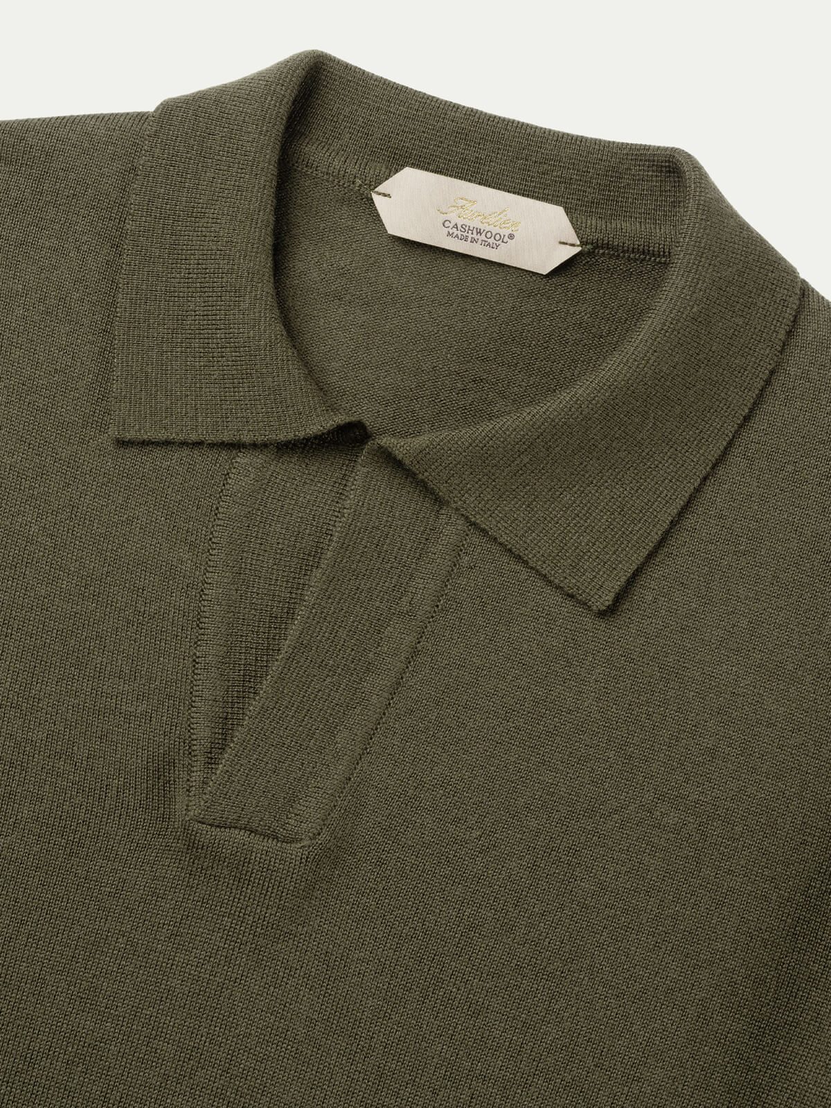 LeClub™ | Extrafine Merino Buttonless Polo Olive