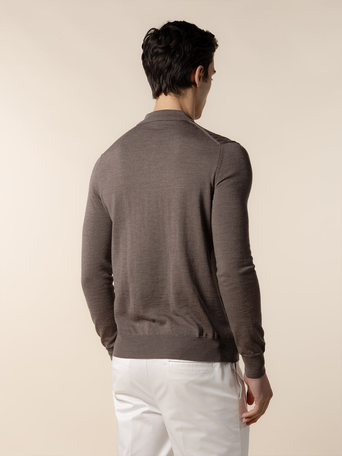 LeClub™ | Ribbed Zipper Polo Ash Grey