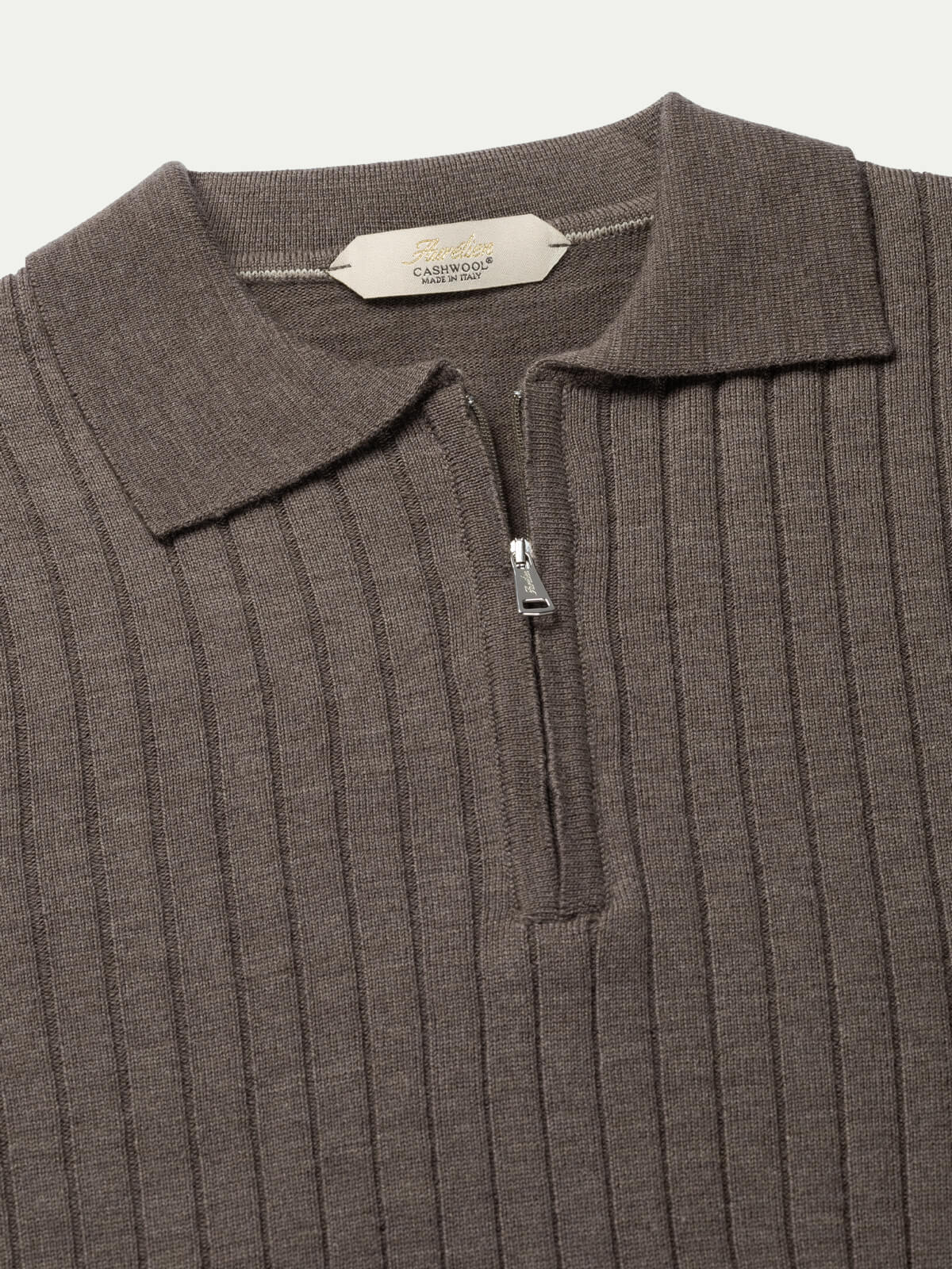 LeClub™ | Ribbed Zipper Polo Ash Grey