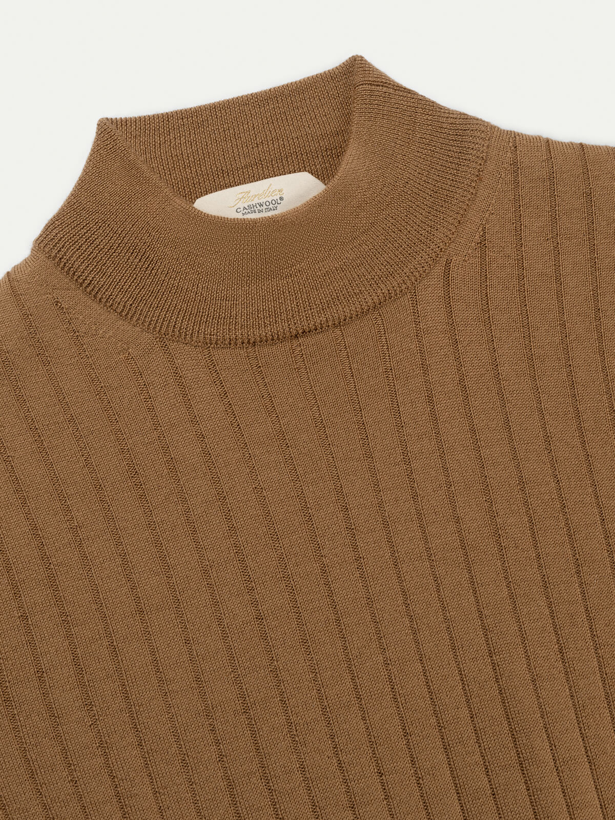 LeClub™ | Extrafine Merino Ribbed Mockneck Caramel