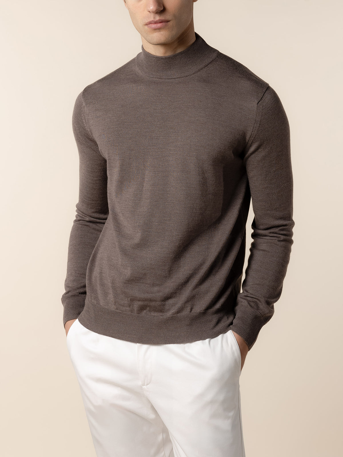 LeClub™ | Extrafine Merino Mockneck Ash Grey