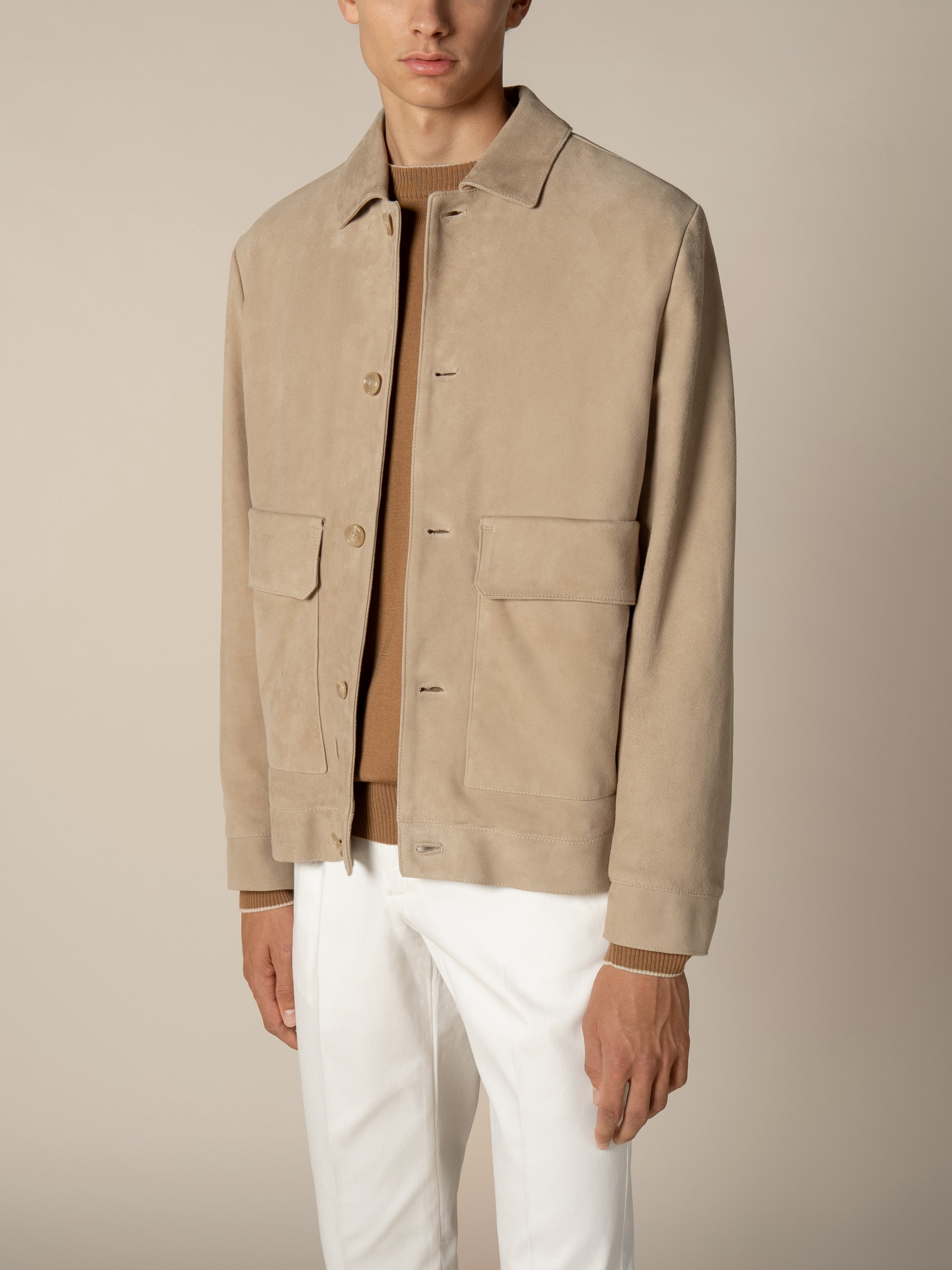 LeClub™ | Light Beige Suede Jacket