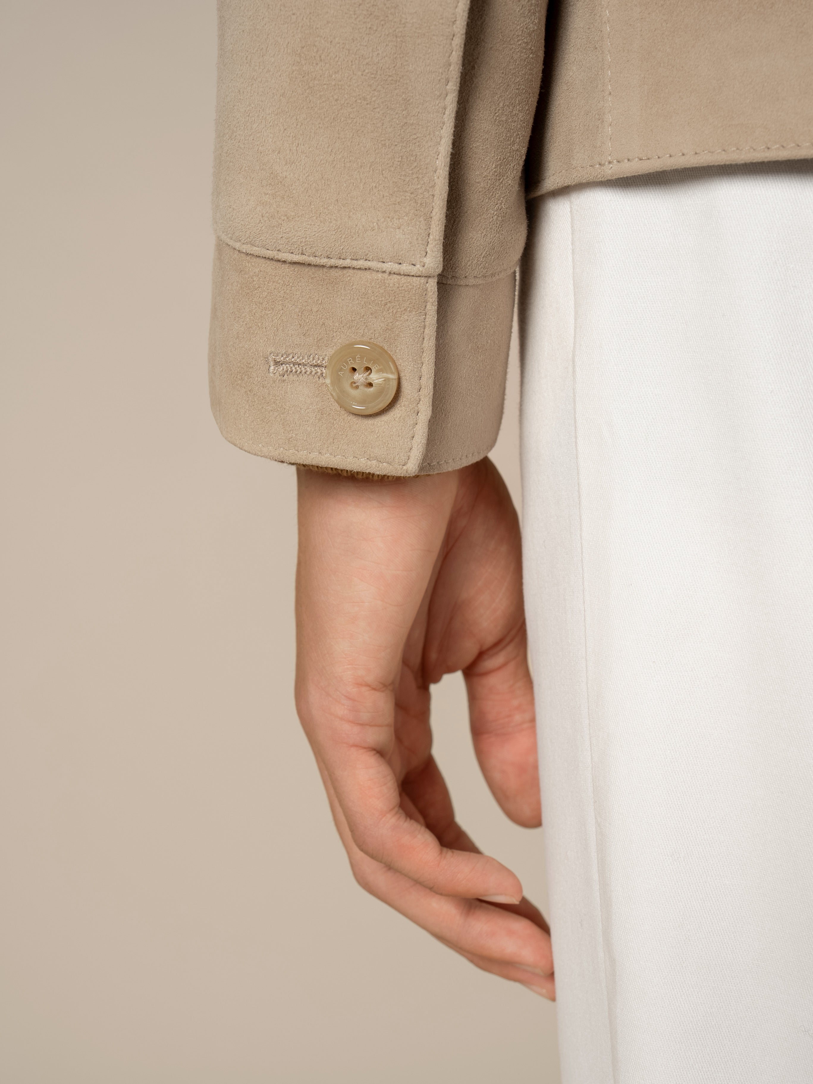 LeClub™ | Light Beige Suede Jacket