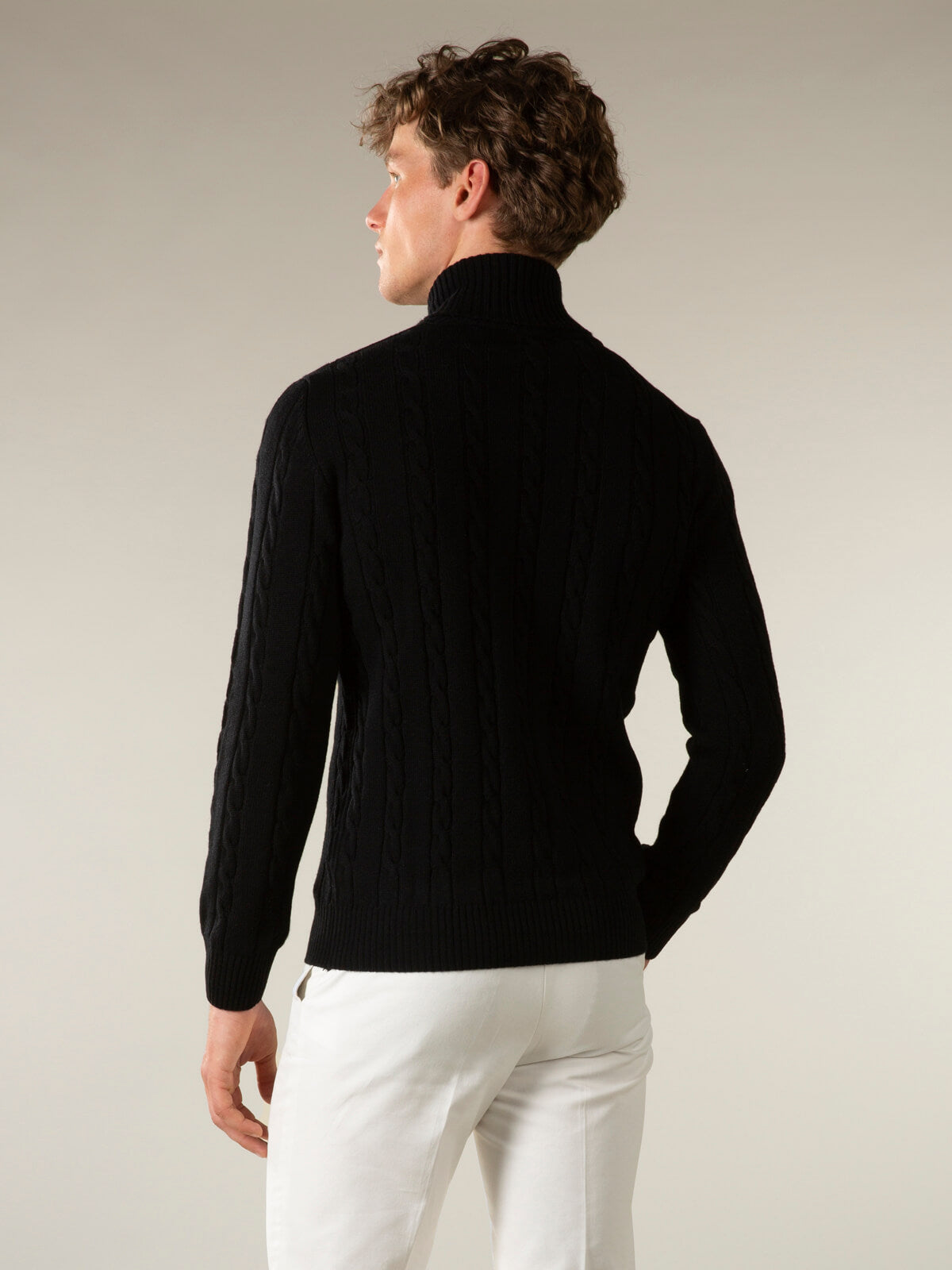LeClub™ | Dolcevita Cable Knit Sweater Black