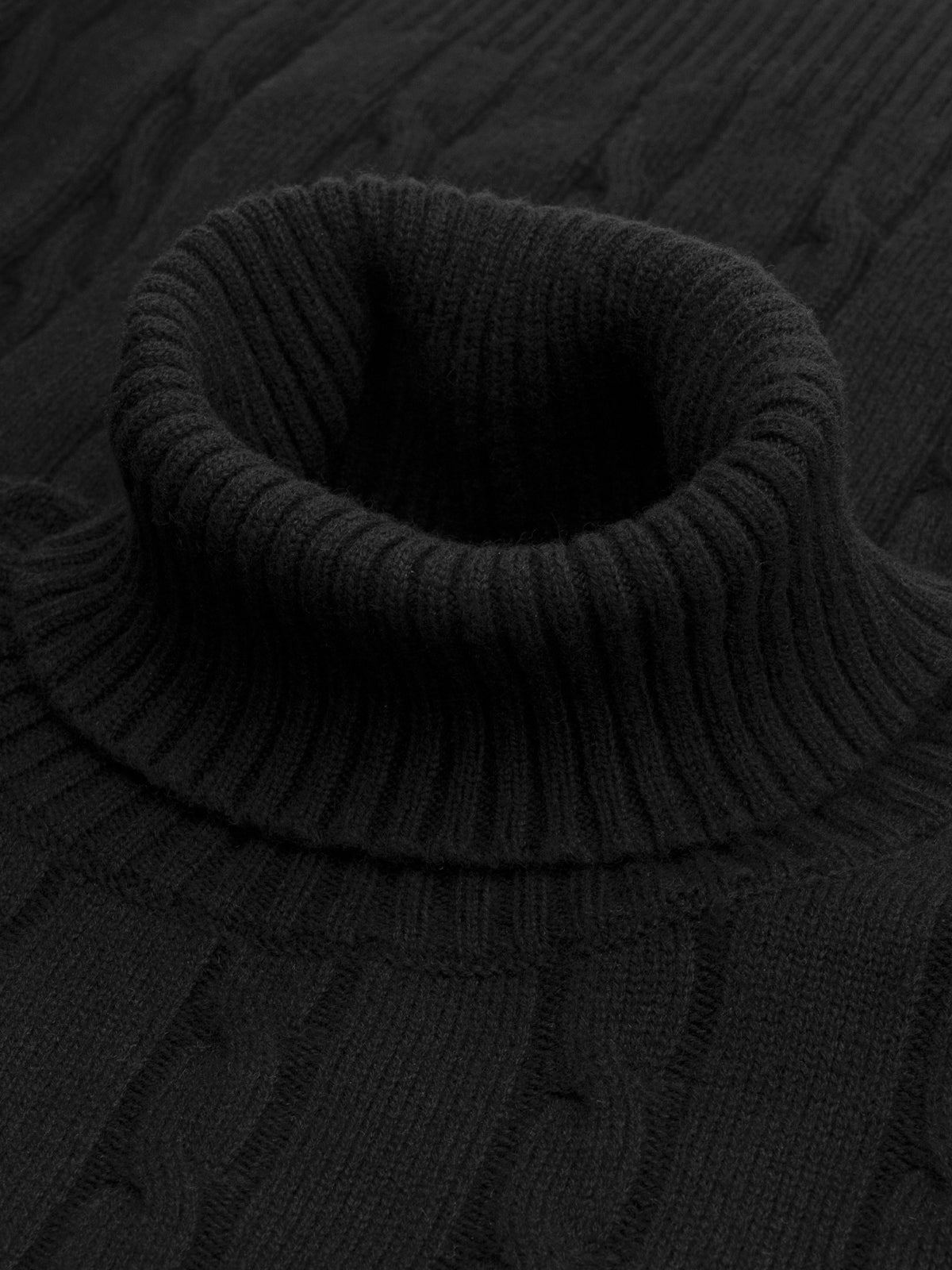 LeClub™ | Dolcevita Cable Knit Sweater Black