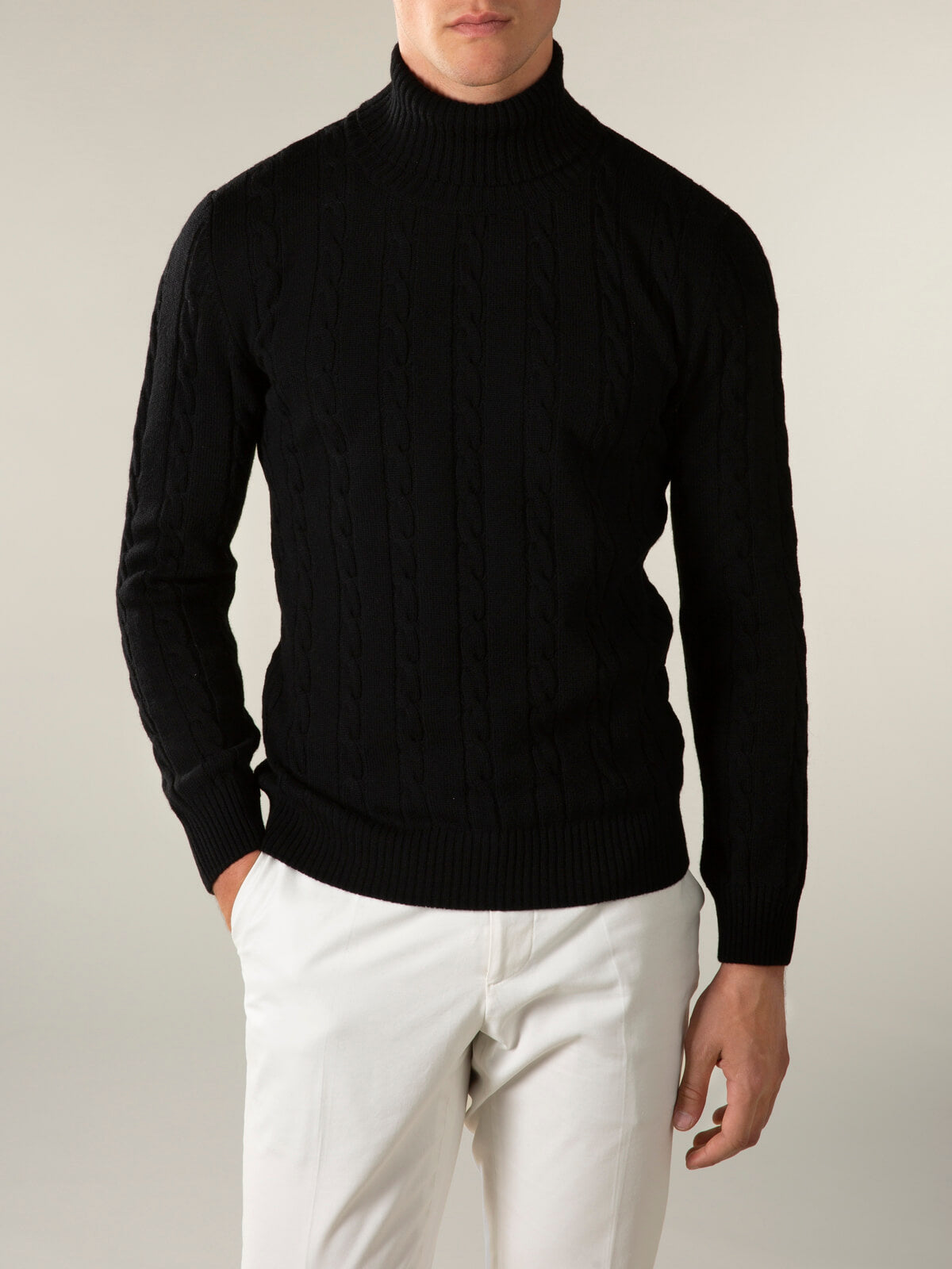 LeClub™ | Dolcevita Cable Knit Sweater Black