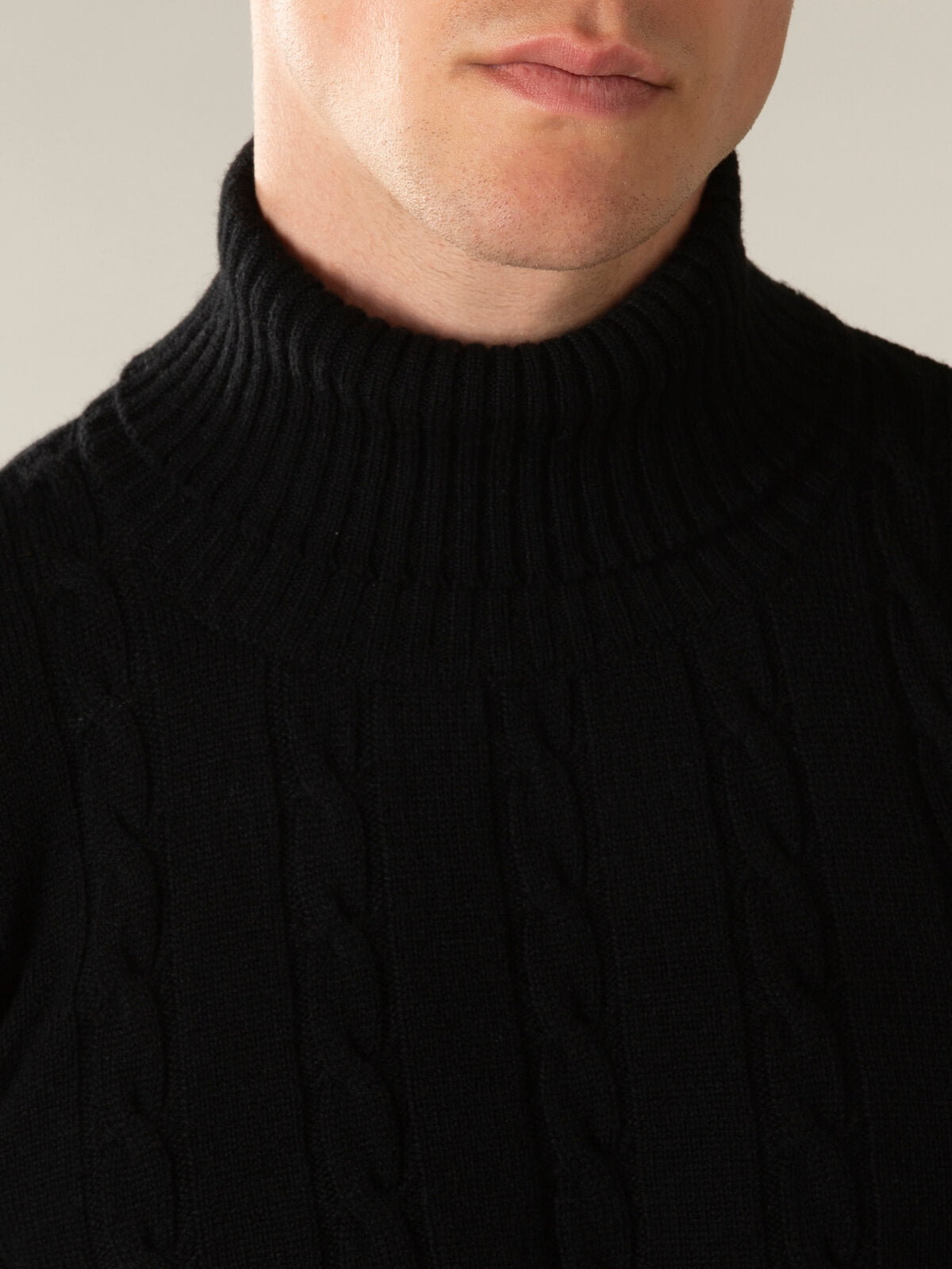 LeClub™ | Dolcevita Cable Knit Sweater Black