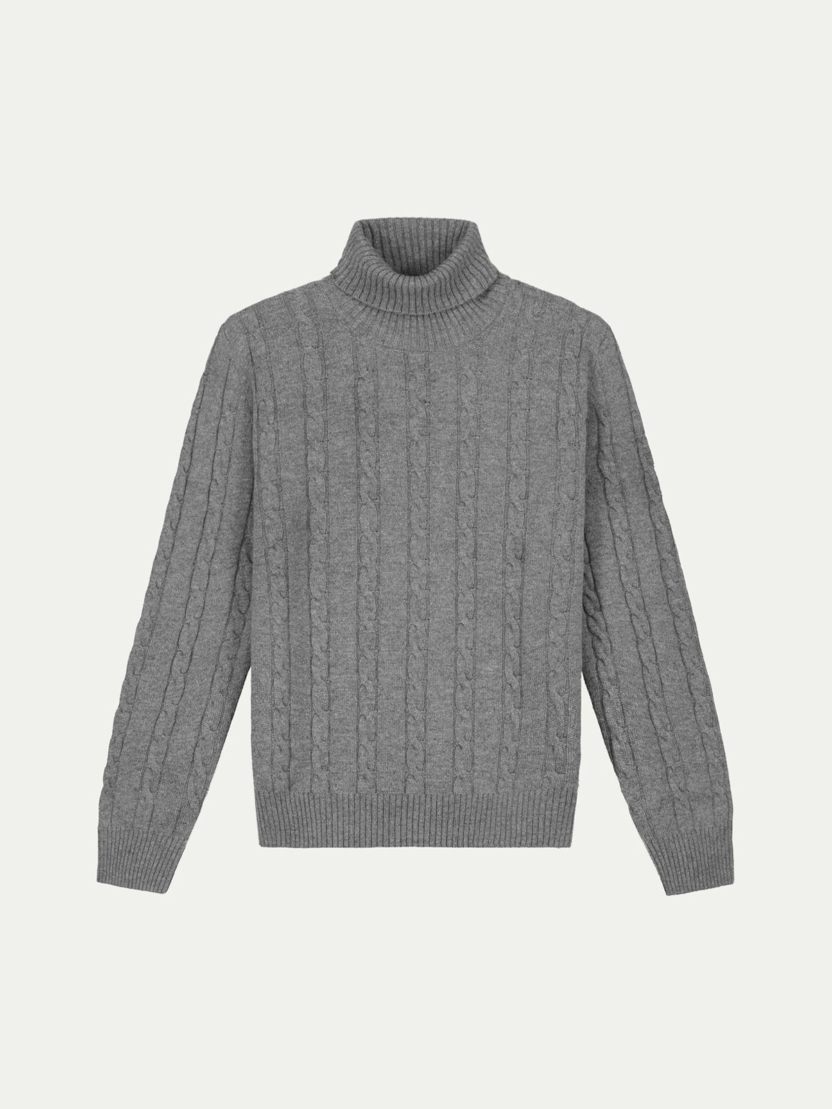 LeClub™ | Dolcevita Cable Knit Sweater Dark Grey