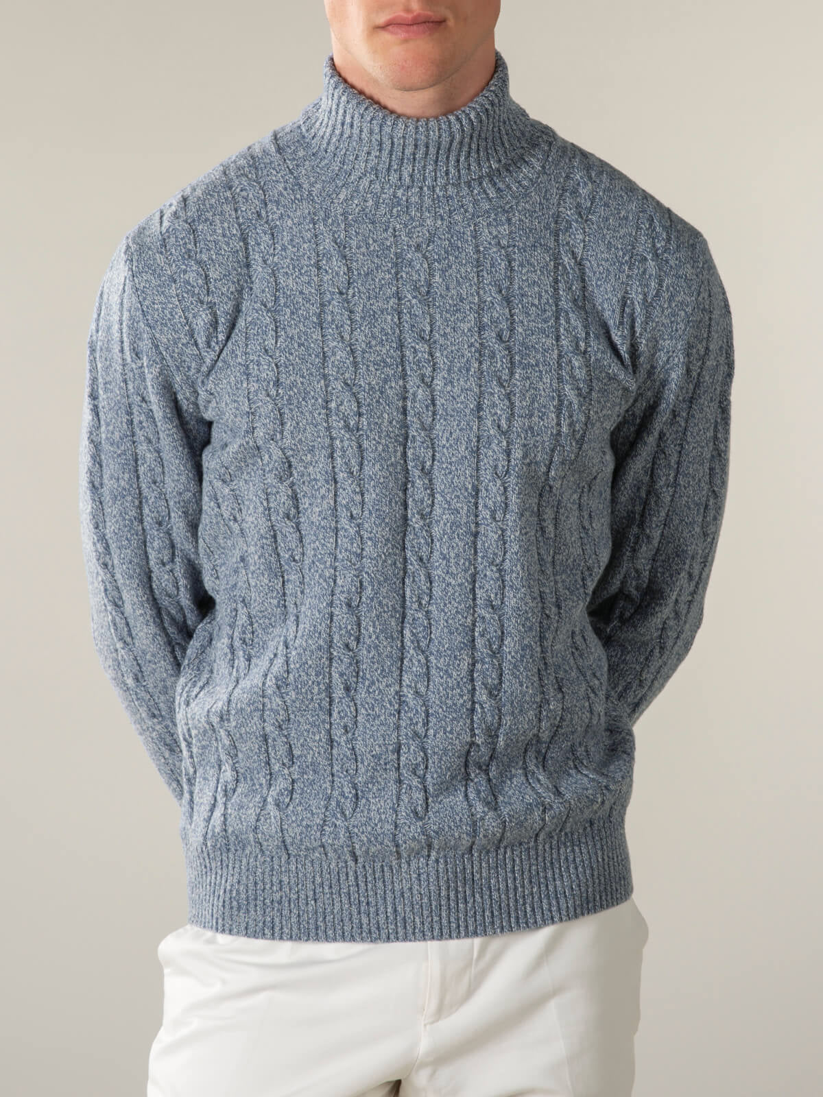 LeClub™ | Dolcevita Cable Knit Sweater Light Blue