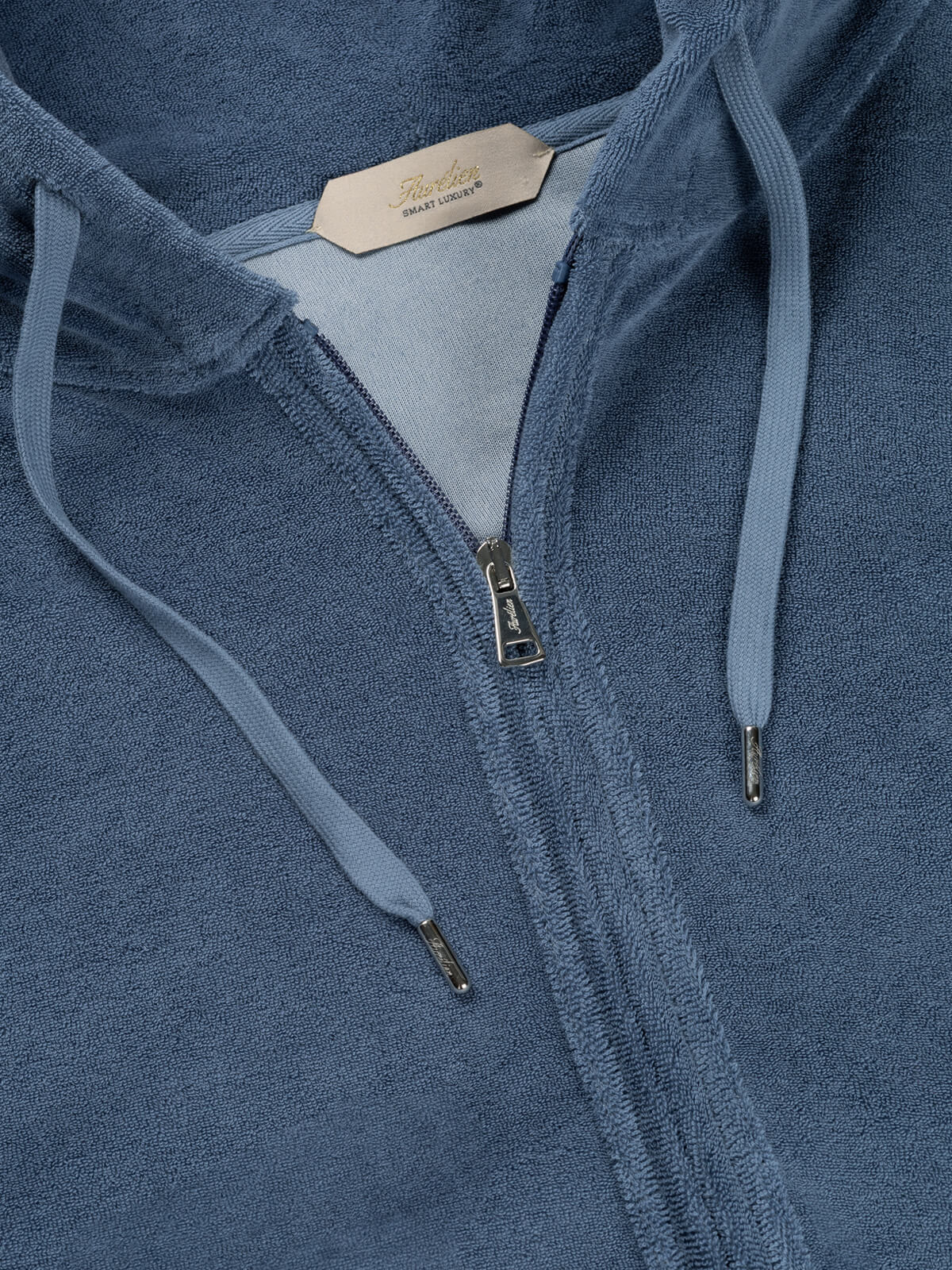 LeClub™ | Steel Blue Terry Towelling Zipper Vest