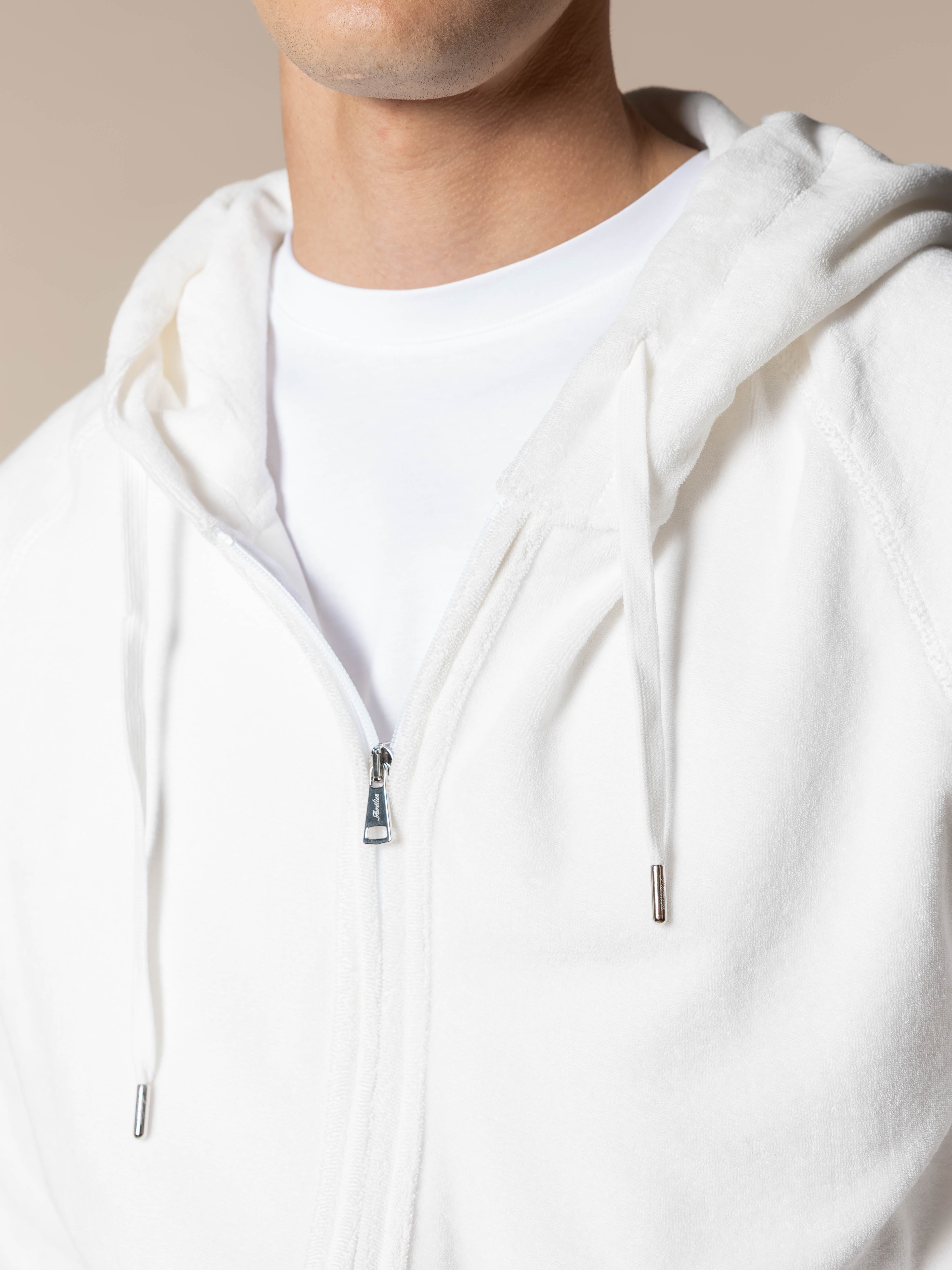 LeClub™ | White Terry Towelling Zipper Vest