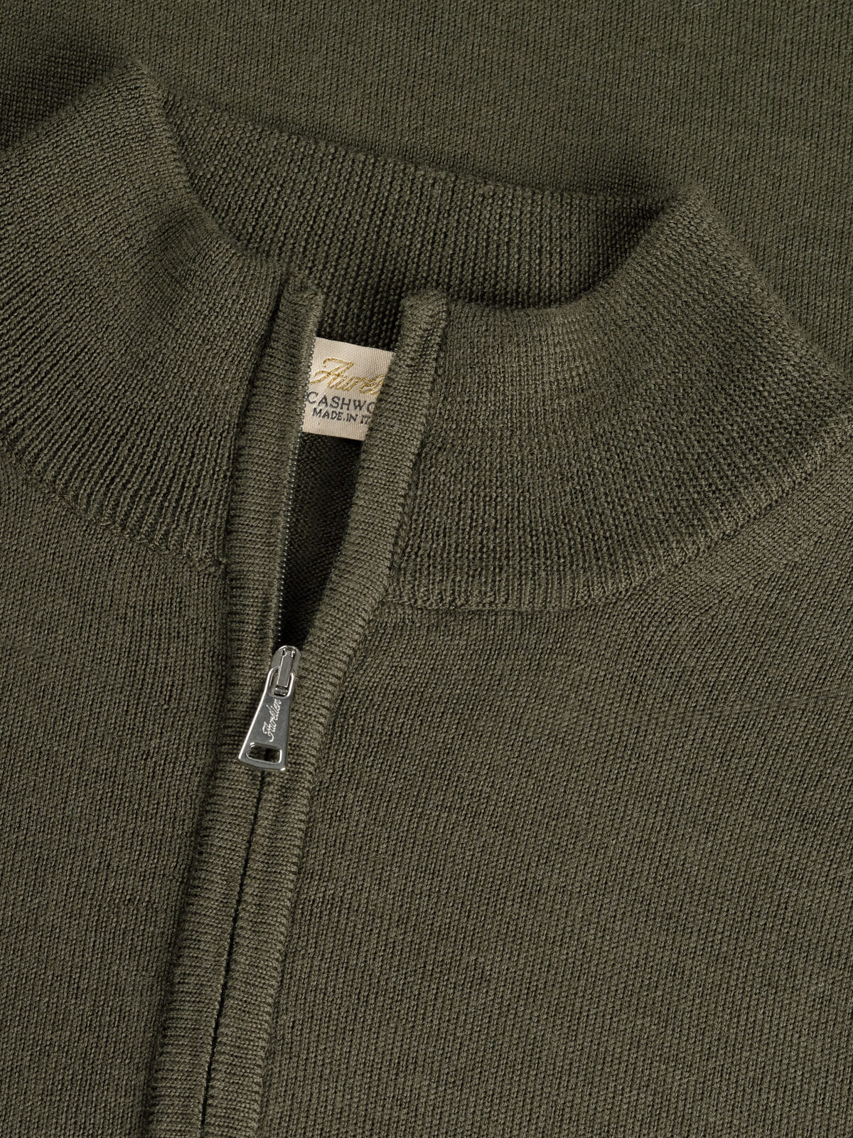 LeClub™ | Extrafine Merino Zipper Sweater Olive