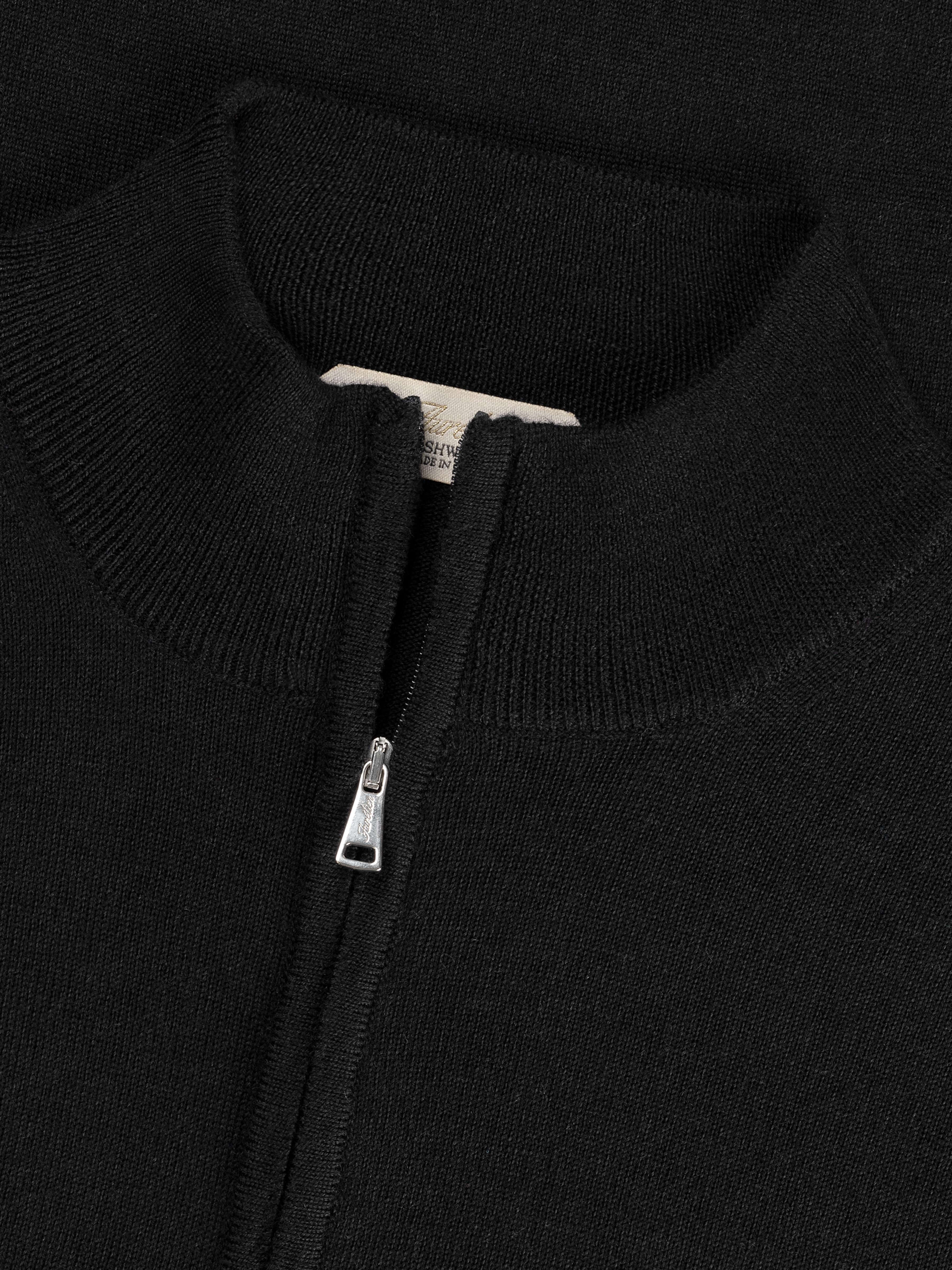LeClub™ | Extrafine Merino Zipper Sweater Black