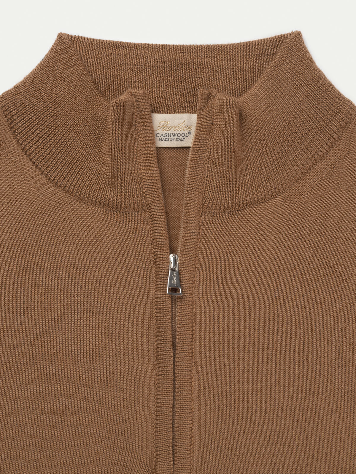 LeClub™ | Extrafine Merino Zipper Sweater Caramel