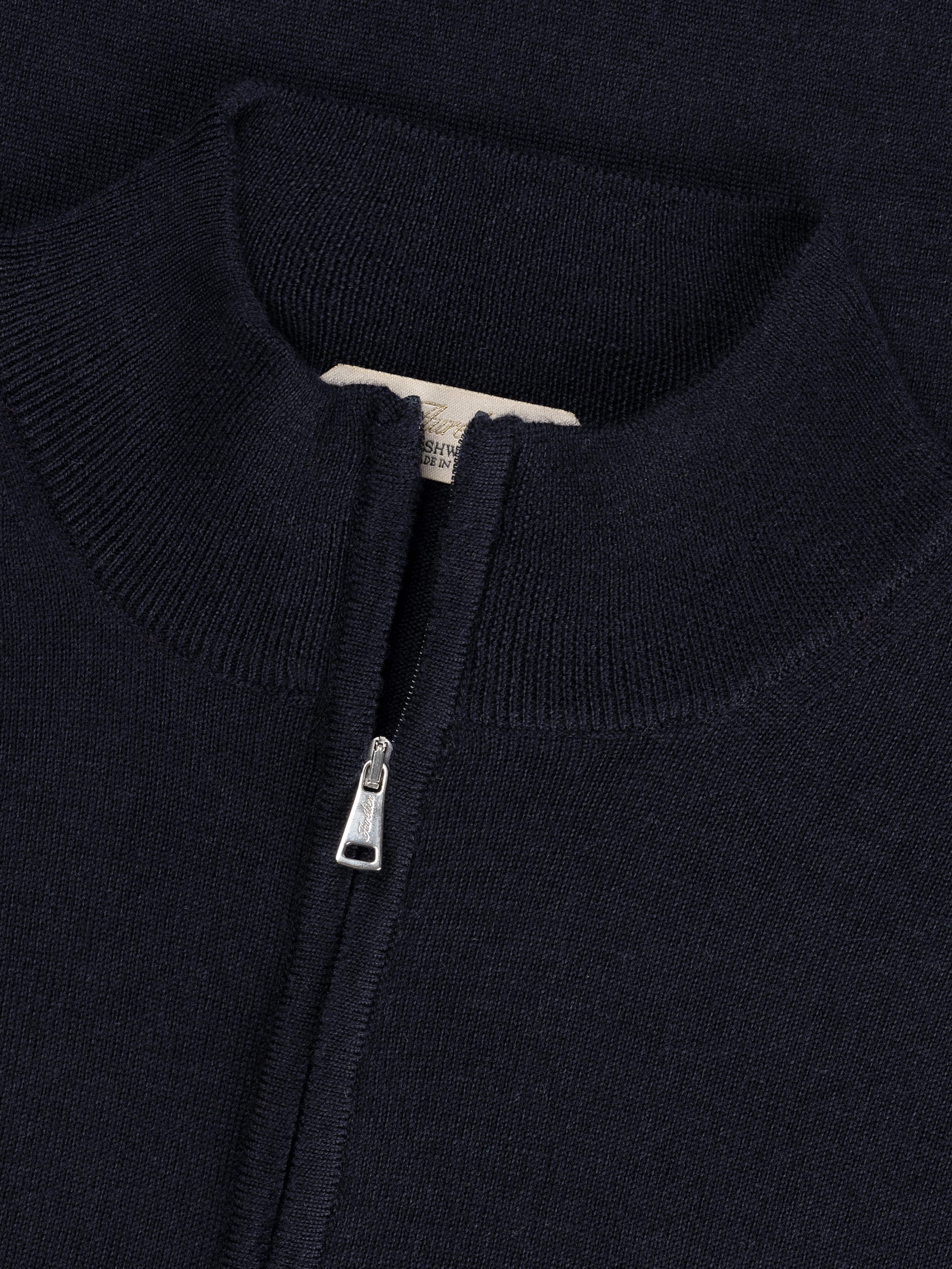 LeClub™ | Extrafine Merino Zipper Sweater Navy