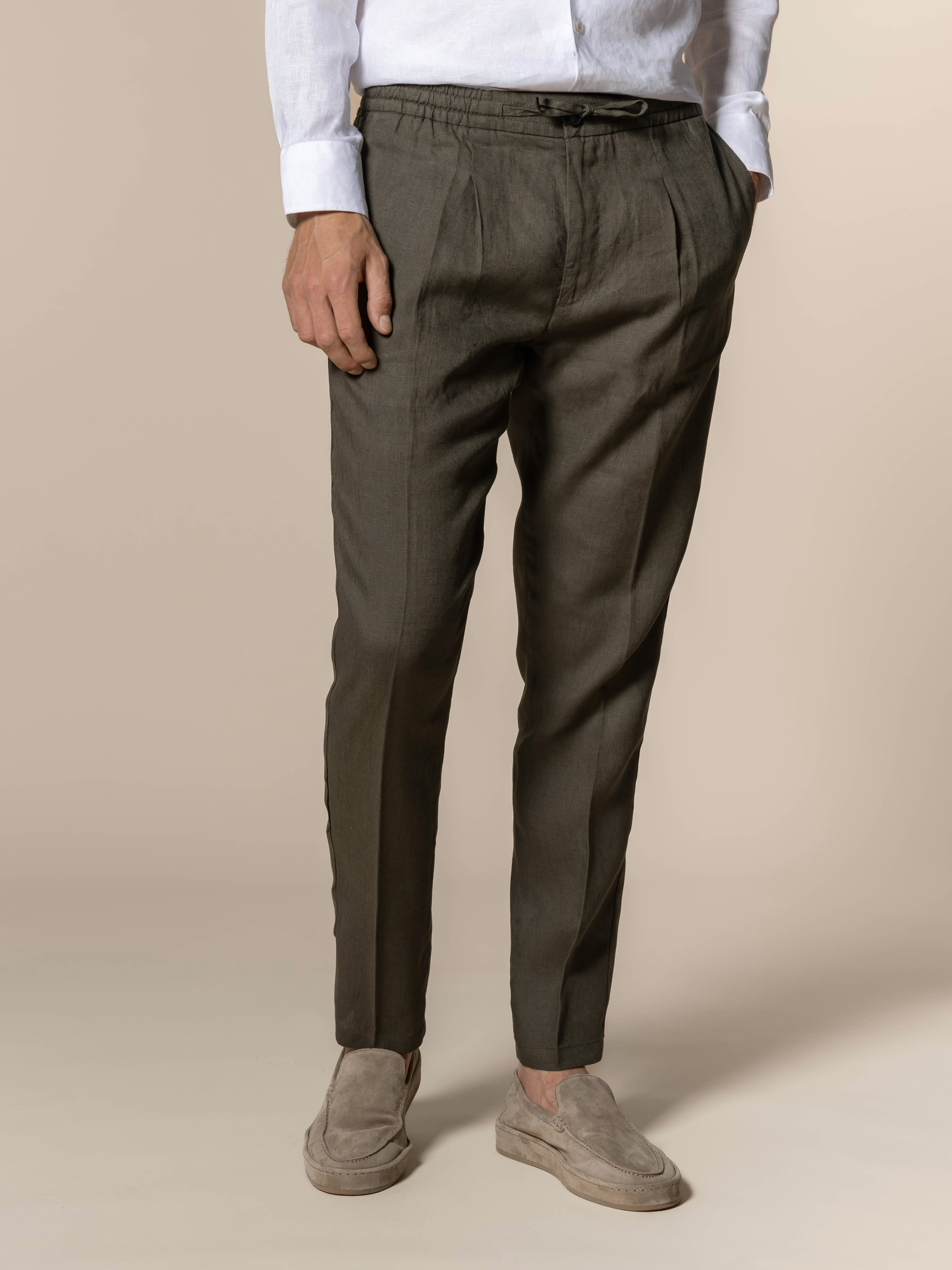 LeClub™ | Olive Linen Seaside Trousers