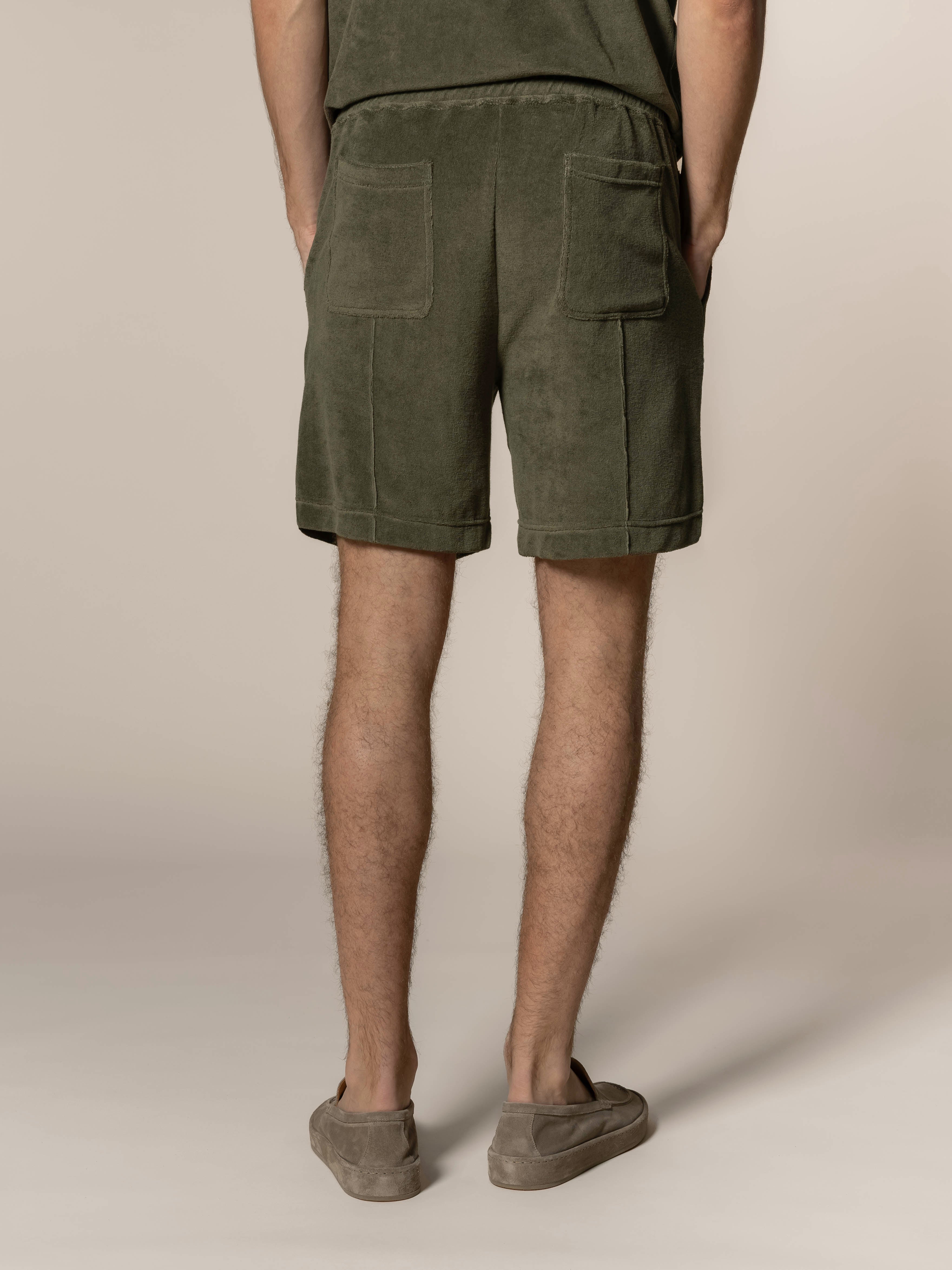 LeClub™ | Olive Terry Towelling Leisure Shorts