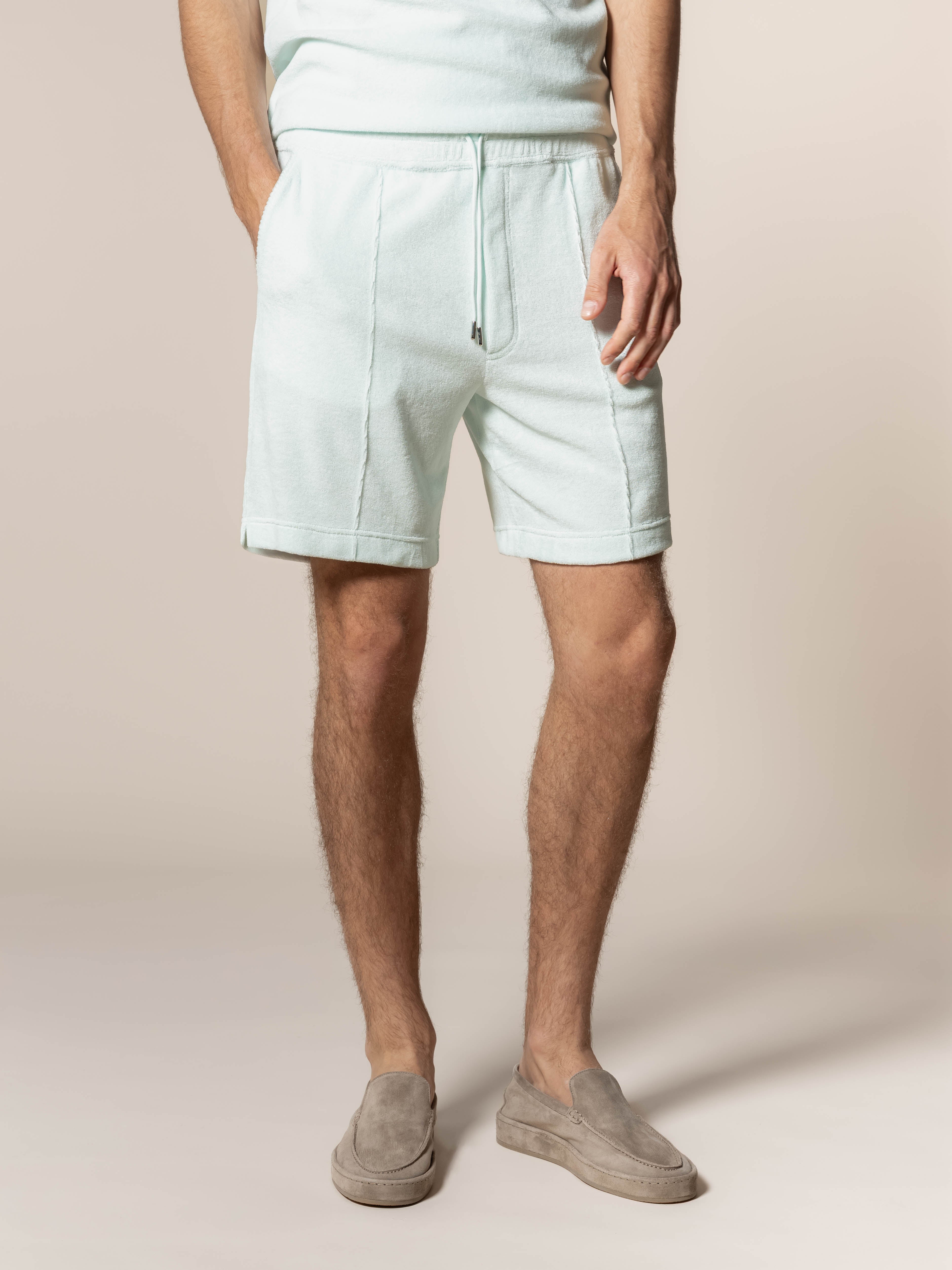 LeClub™ | Light Aqua Terry Towelling Leisure Shorts