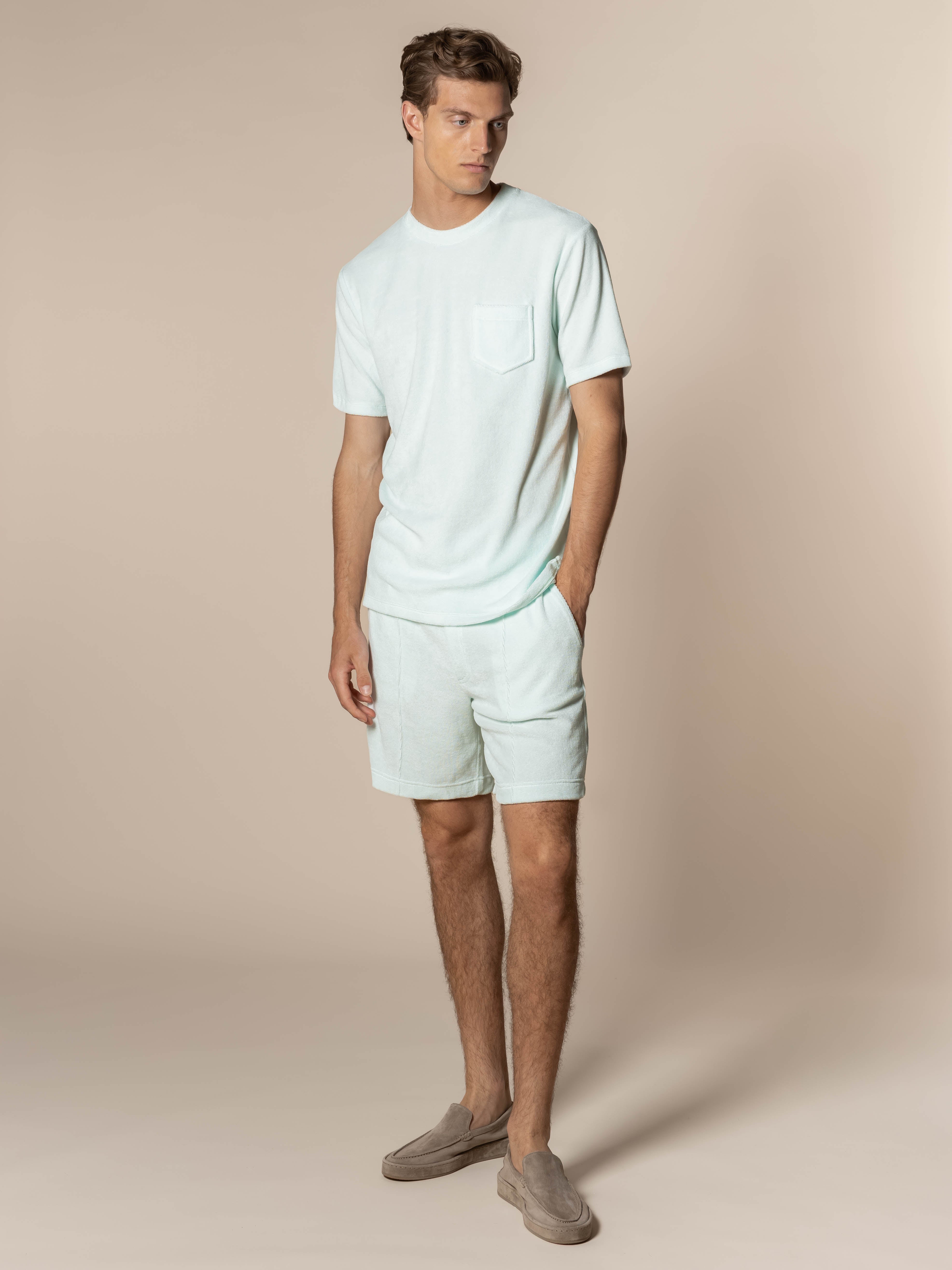 LeClub™ | Light Aqua Terry Towelling Leisure Shorts