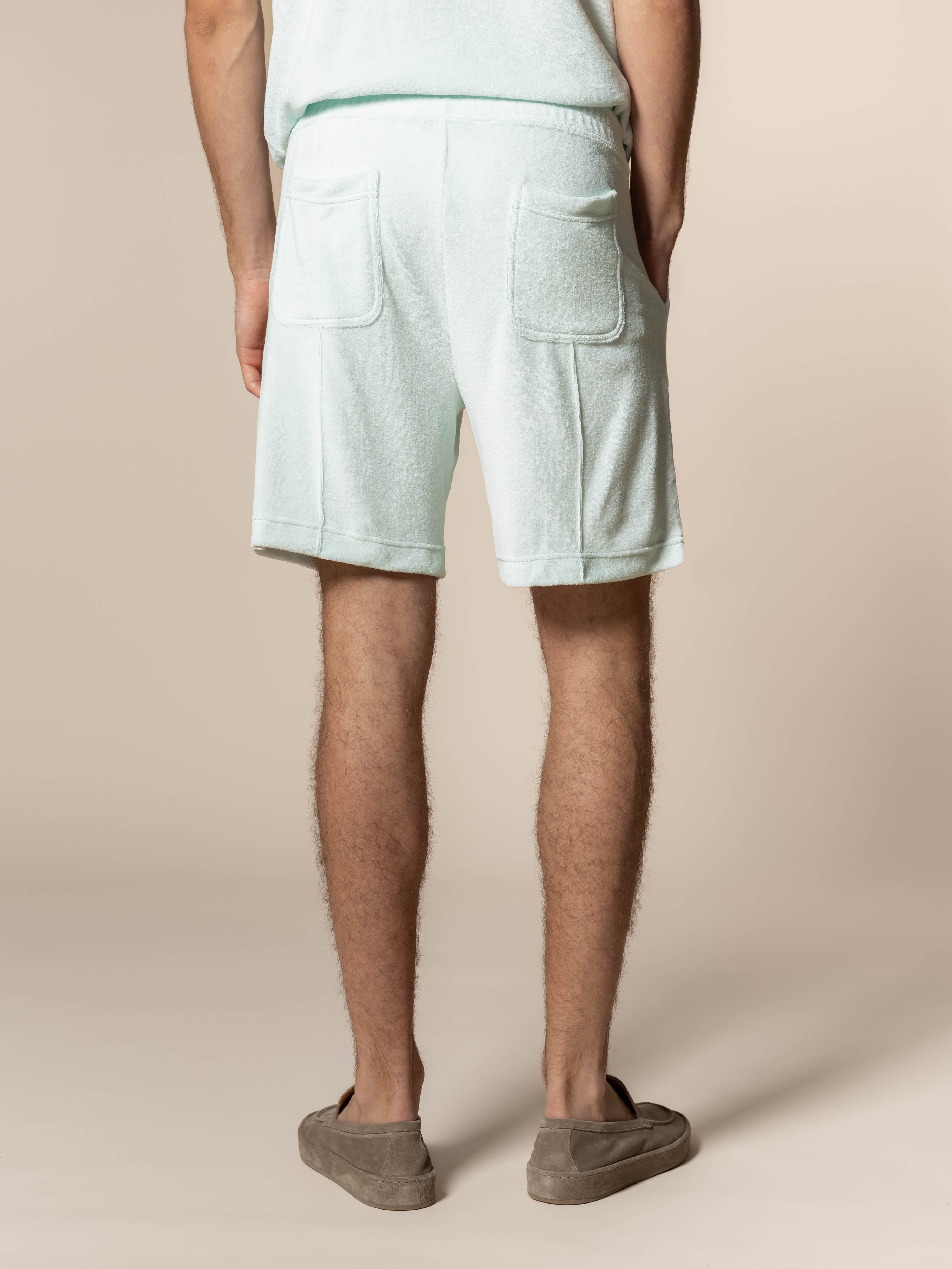 LeClub™ | Light Aqua Terry Towelling Leisure Shorts