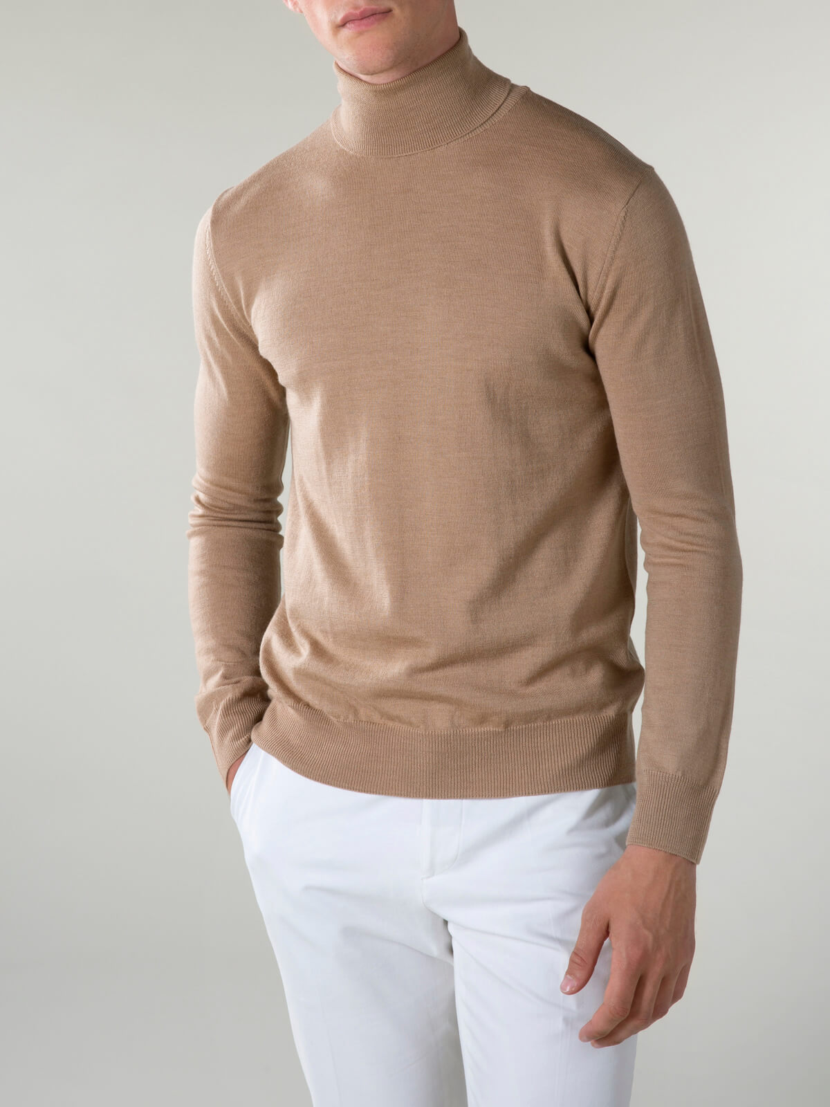 LeClub™ | Extrafine Merino Rollneck Beige