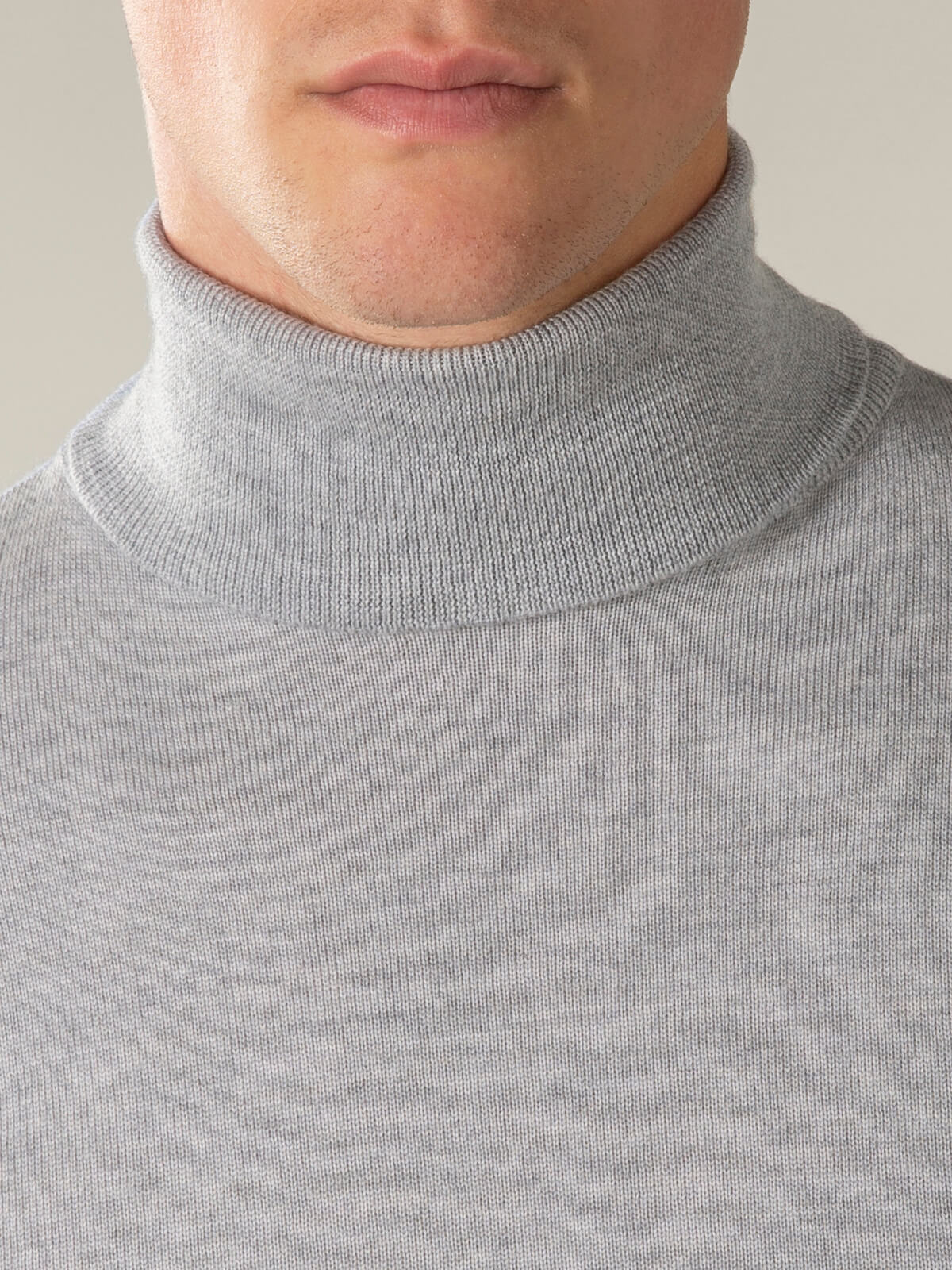 LeClub™ | Extrafine Merino Rollneck Light Grey
