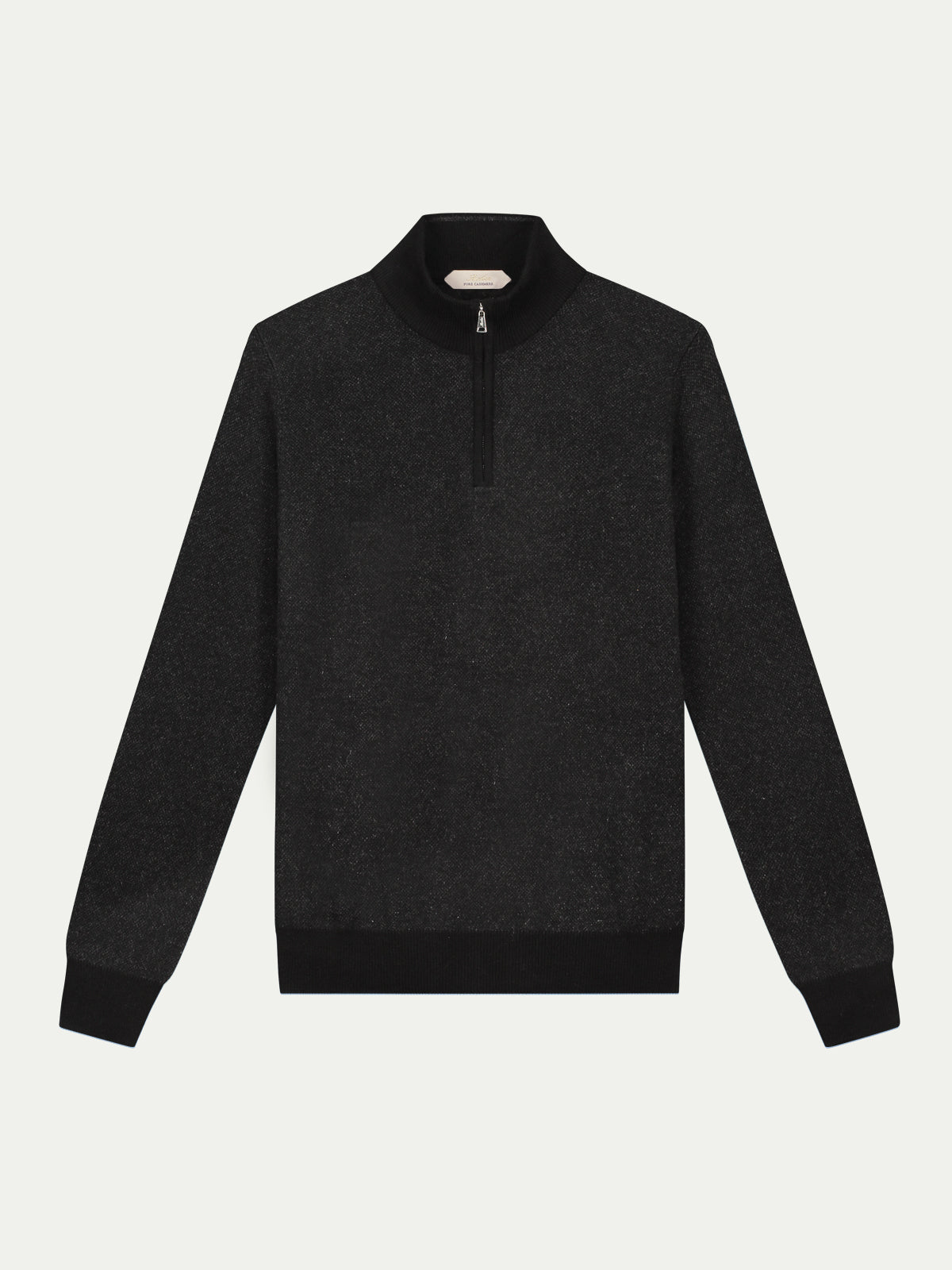 LeClub™ | Black Jacquard Zipper Sweater