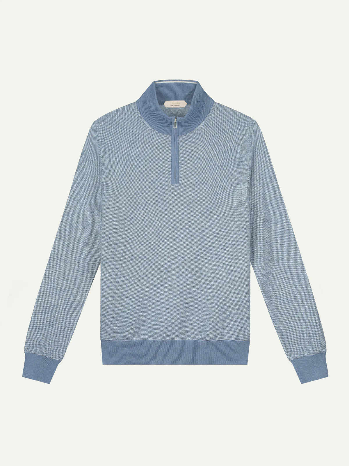 LeClub™ | Steel Blue Jacquard Zipper Sweater