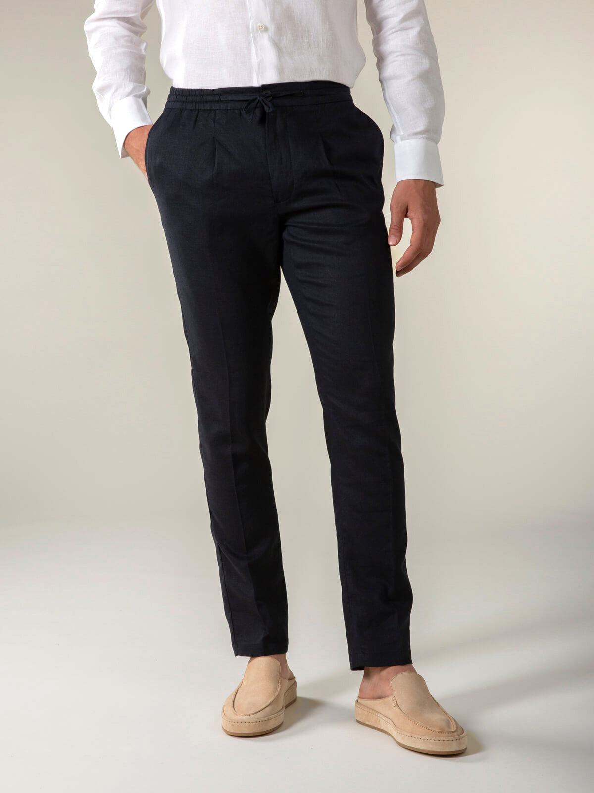LeClub™ | Navy Linen Seaside Trousers