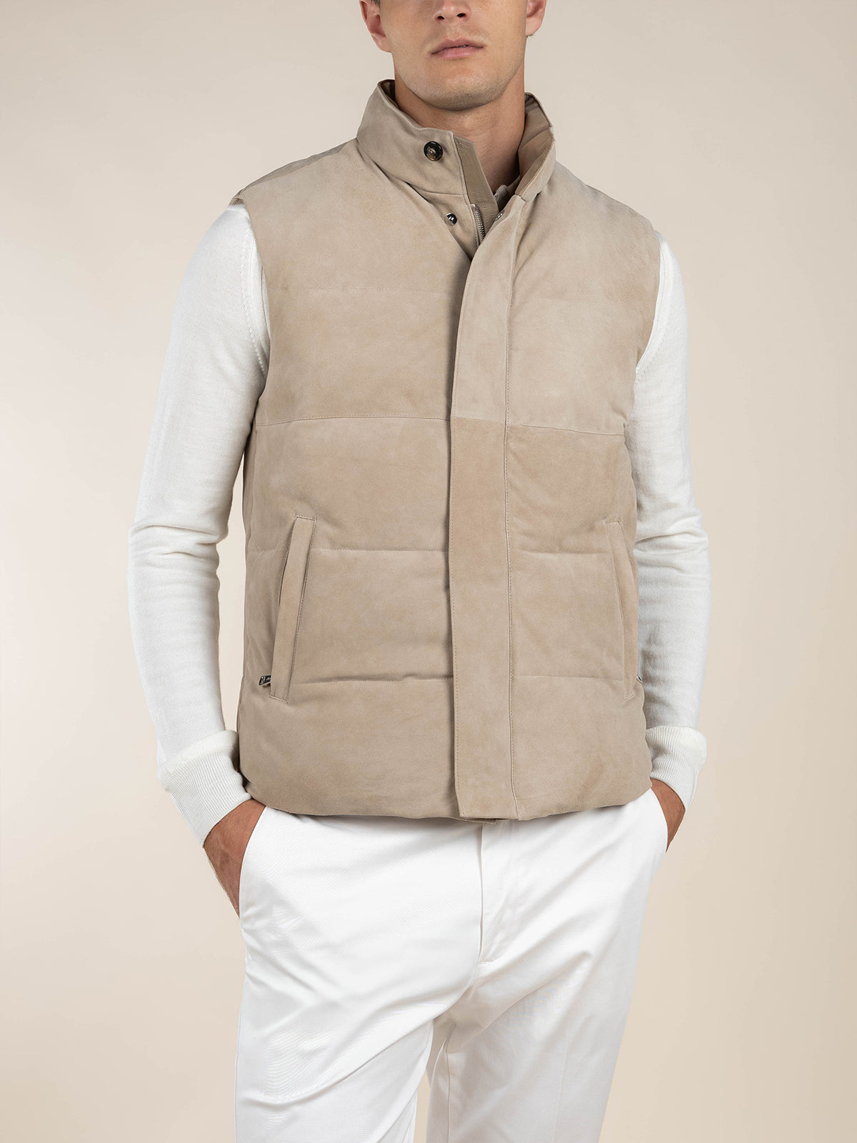 LeClub™ | Light Beige Suede AUR1 Body Warmer