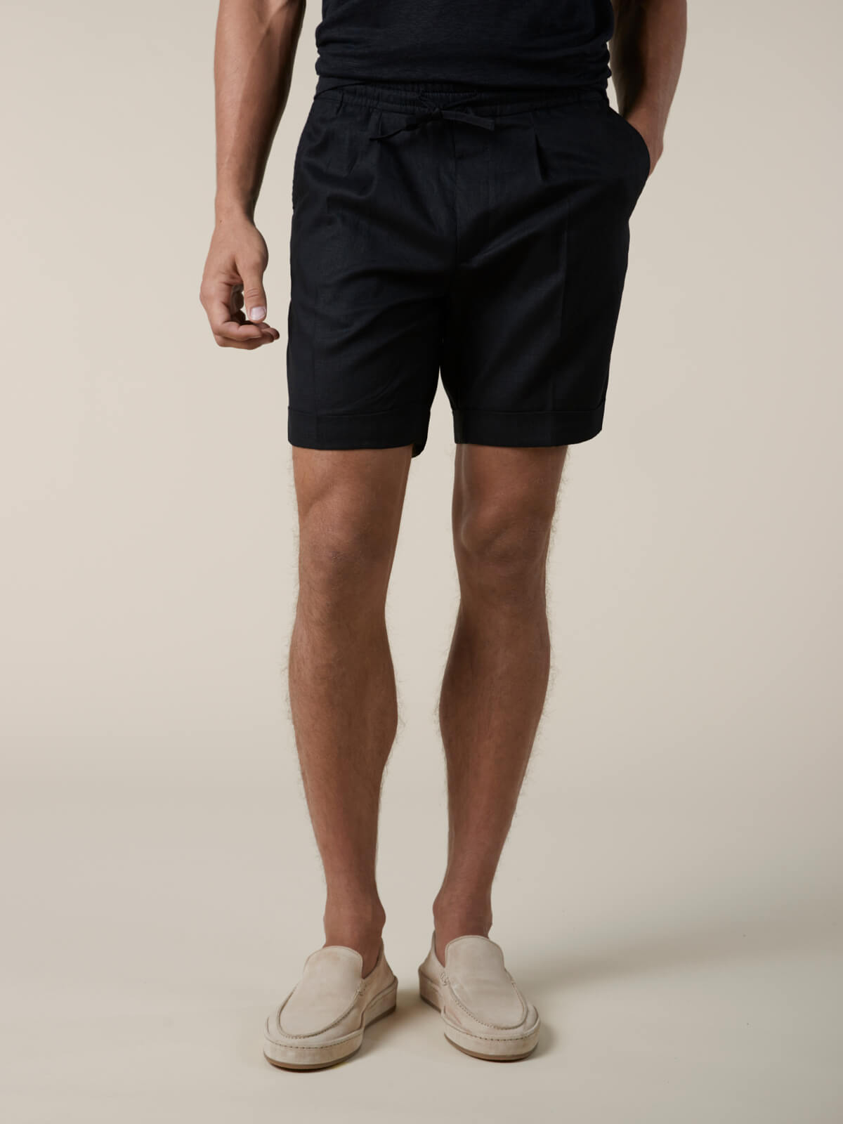 LeClub™ | Black Linen Seaside Shorts