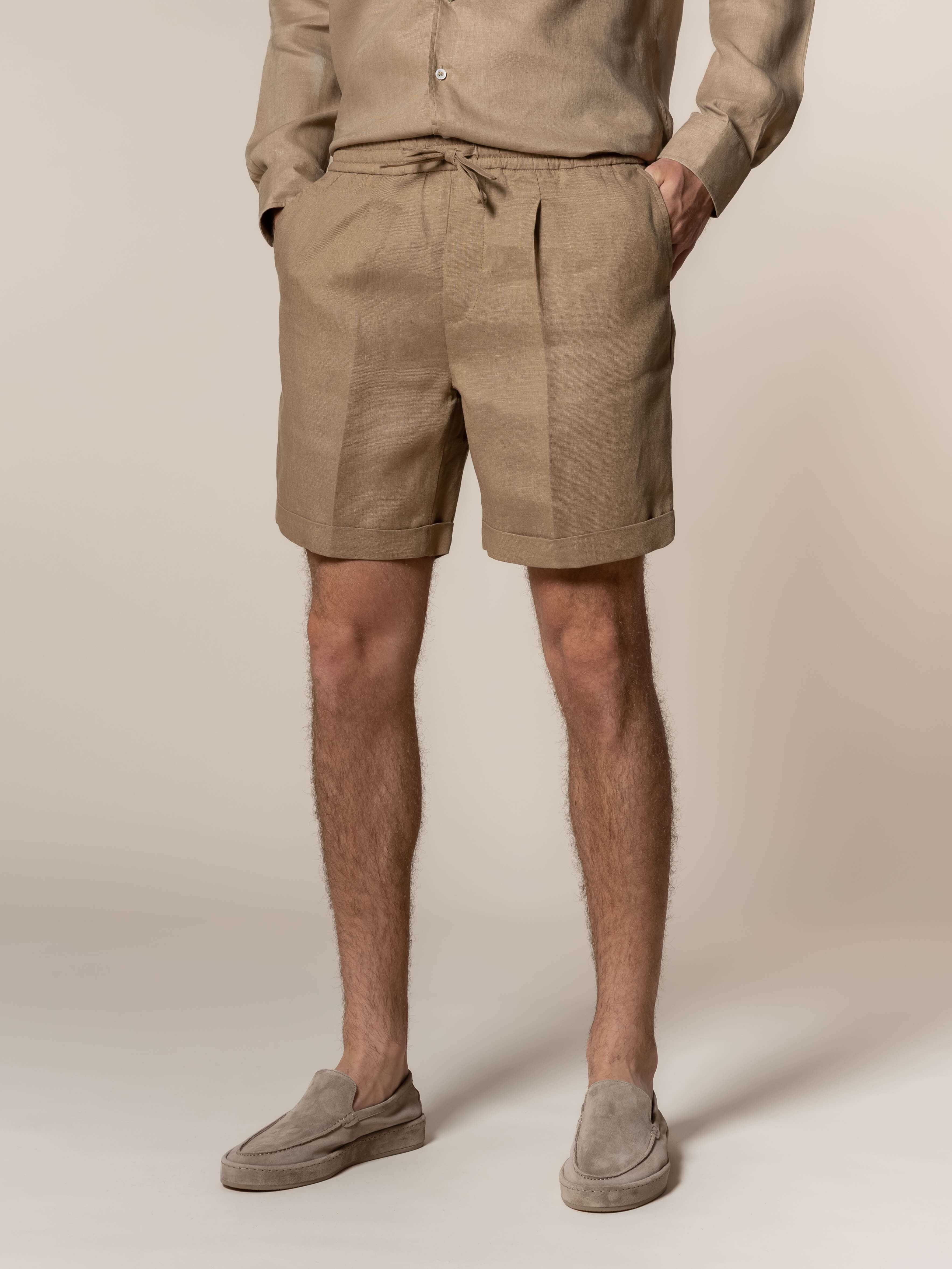 LeClub™ | Dark Taupe Linen Seaside Shorts