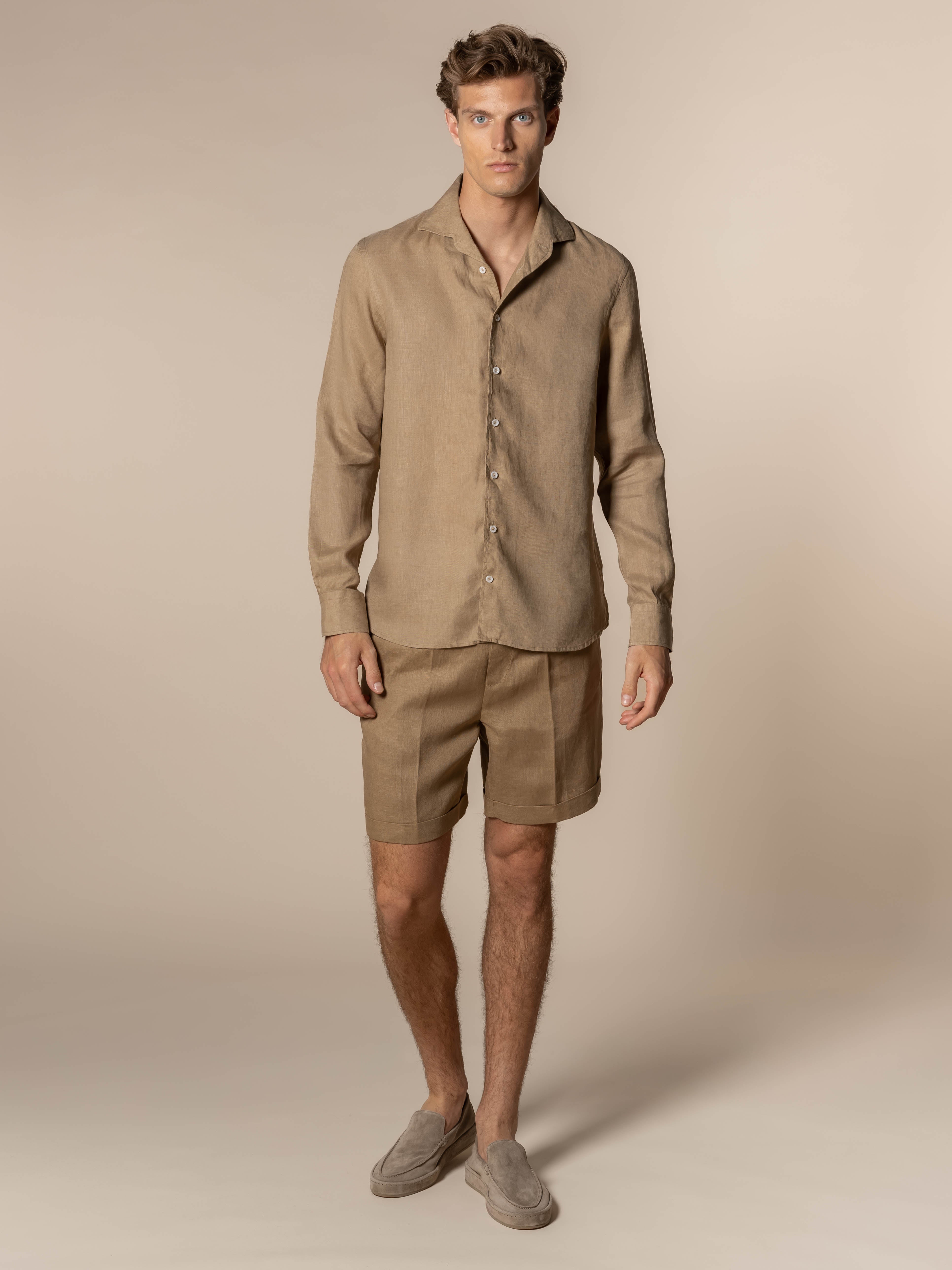 LeClub™ | Dark Taupe Linen Seaside Shorts