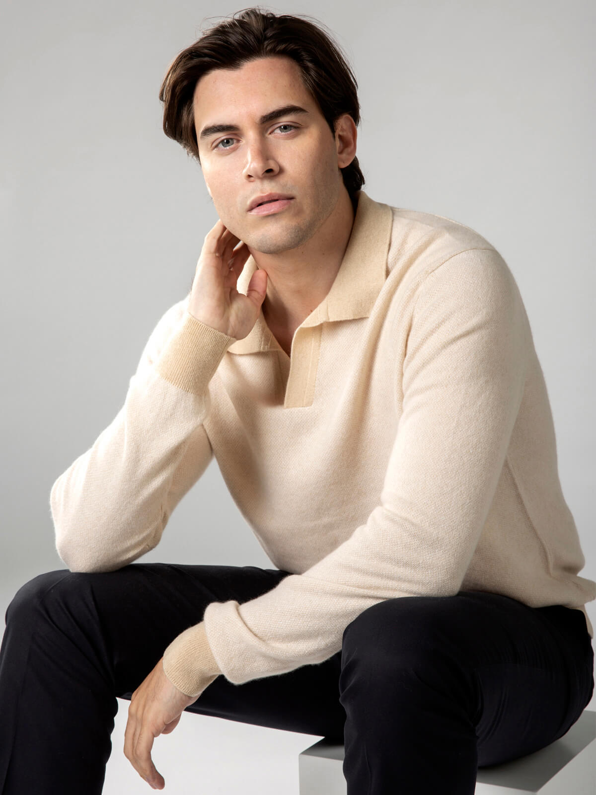 LeClub™ | Light Beige Jacquard Polo