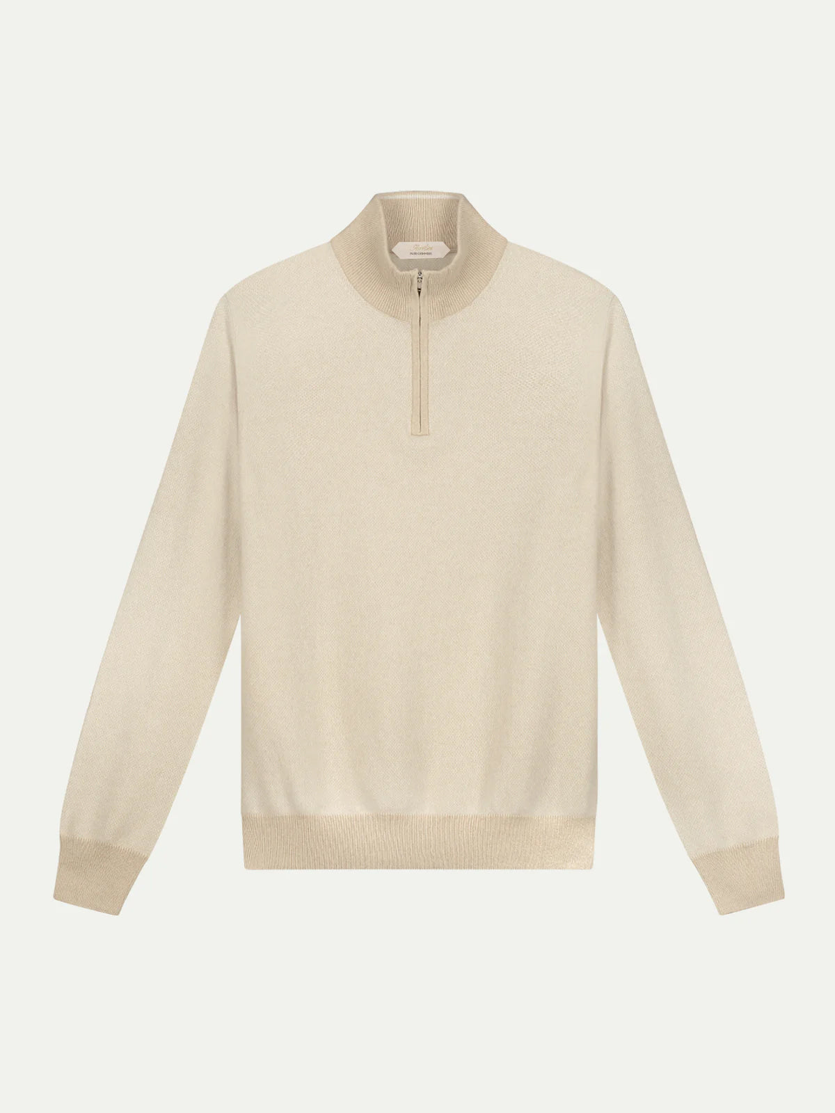 LeClub™ | Light Beige Jacquard Zipper Sweater